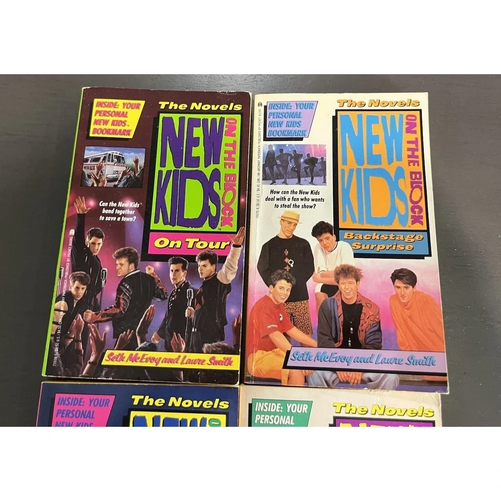 Vtg NKOTB New Kids On The Block Book Lot Of 4 On Tour, On Stage, Block Party